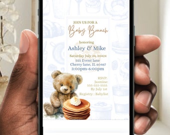 Baby Brunch invitation blue - INSTANT DOWNLOAD