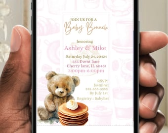 Baby Brunch invitation pink - INSTANT DOWNLOAD