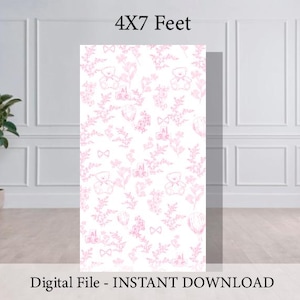 Achtergrond babyshower Toile de Jouy-achtergrond - digitaal bestand