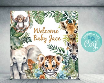 Toile De Fond Safari Wild One - Fond Premier Anniversaire Garçon Jungle Forêt - 2,1x1,5m