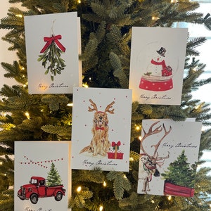 Jeu de cartes de Noël | Lot de 5 cartes de vœux |