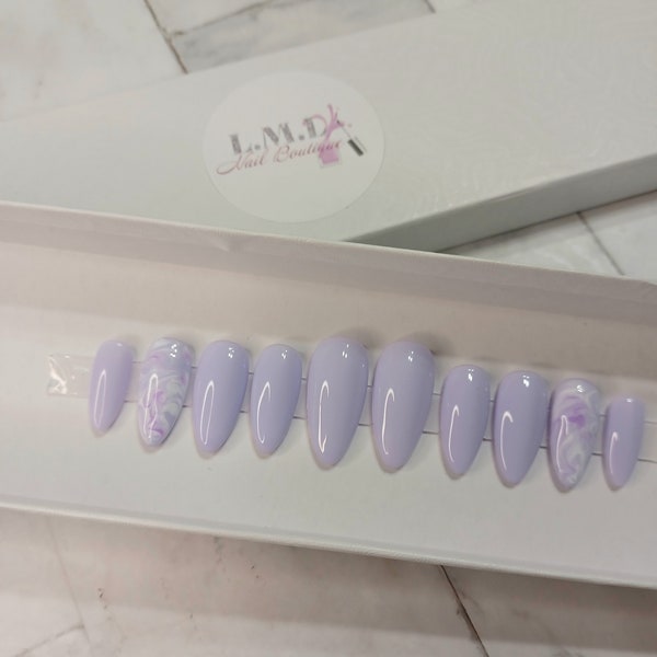 Lilac Nails - Etsy