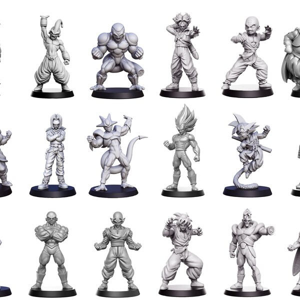 Pack de figurines DBZ, modèle 3D, fichiers STL pour impression 3D