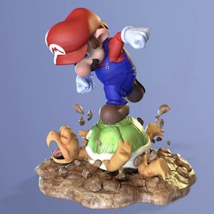 Mario Springen auf Koopa Schildkrötenpanzer 3D-Modell STL-Datei für den 3D-Druck