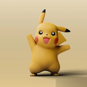 Pikachu Pokemon 3D-Modell STL-Datei für 3D-Druck
