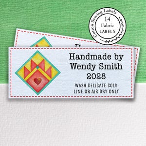 Quilt Block label Fabric labels Quilt patch, Logo Labels, Handmade Quilts Labels, Custom Labels handmade labels bulk