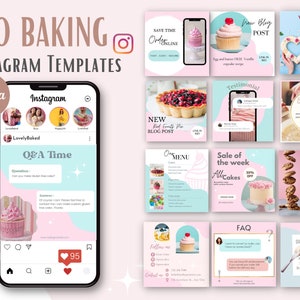 Bakery Instagram Post - Bakery Instagram Template - Bakery Branding Kit - Baking Instagram post - Social Media Branding Kit - Instagram Feed