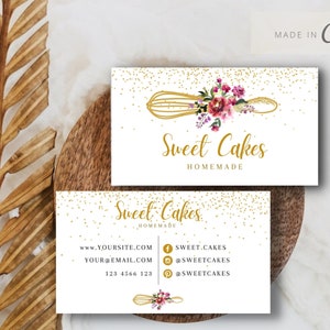 Bäckerei Visitenkarte, Doppelseitige Karte, Kuchen Visitenkarte, Kuchen Visitenkarten Custom Design, Back Visitenkarten, Bäckerei Visitenkarten