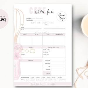 Cake Order Form Template, Bakery Order Form Editable, Cookie Order Form, Bakery Order Forms, Custom order Form, Dessert Order Form Printable
