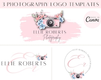 Camera Logo - Photography Logo Instant Download -  Branding Kit Photography - Logo For Photographer - Flower Logo - Photography Logo