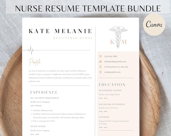 Nurse Resume, Nursing Resume, Nurse Resume Template, Civer Letter Template, New Grad Nurse Resume, ATS Resume Template, Registered Nurse cv