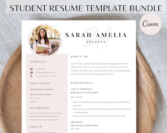 Student CV-sjabloon en sollicitatiebrief, College CV-sjabloon, CV-sjabloonbundel, Student CV-sjabloon, sollicitatiebriefsjabloon