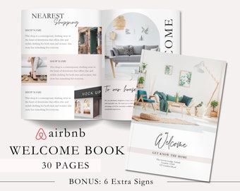 Airbnb-welkomstboek, Airbnb-gastenboek, Airbnb-welkomstboeksjabloon, Airbnb-welkomstbord, wifi-bord, Airbnb-hostbundel, Airbnb-huisregels