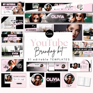 YouTube Branding Kit Template, Content Planner, Social Media Manager, YouTube Banner, YouTube intro, YouTube thumbnail Template, Channel kit