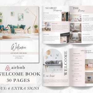 Editable Airbnb Welcome Book Template, Guest Book Airbnb, Airbnb branding, Airbnb Template, Airbnb Host Bundle, Airbnb Guidebook Template