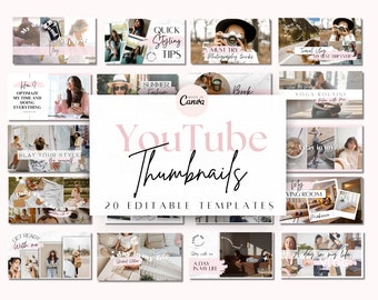 Youtube Thumbnail, YouTube Branding kit, Roze Youtube Thumbnail Template, Youtube Content Planner, Social Media Manager, YouTube kanaalkit