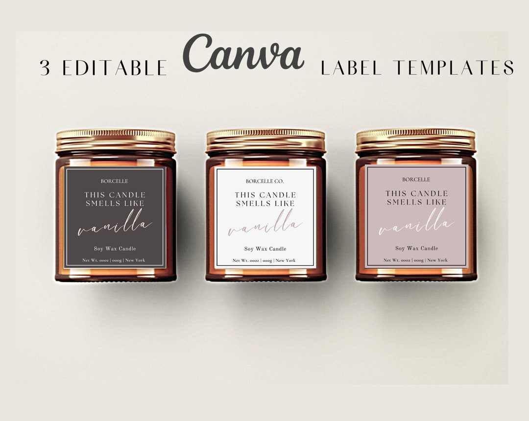 Boho Candle Label Template, Aesthetic Candle Label Template Canva ...