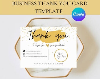 Business Card Thank You Gold And White - Thank You For Your Purchase Cards - Thank You For Supporting My Small Business Card