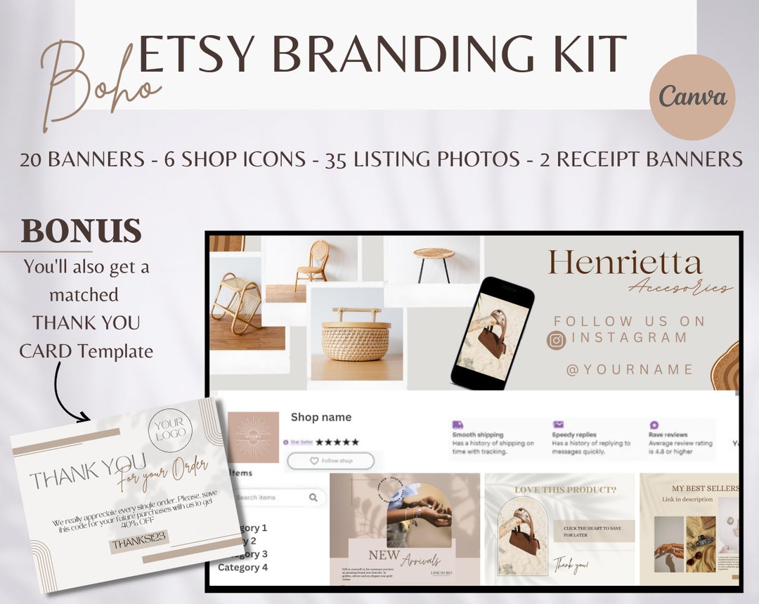 Etsy Shop Kit Etsy Shop Banner Etsy Shop Branding Kit Branding