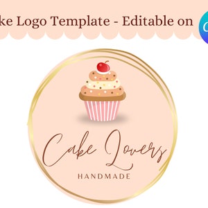 Cake Business Logo - Bakery Logo Design - Bakery Logo - Baking Logo - Cake Logo - Editable Template - Logo Design Bakery