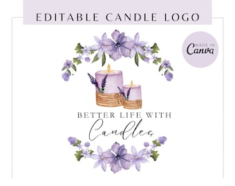 Kaars Logo Design, Kaars logo, Kaars Logo Sjabloon, Kaars Bedrijfslogo, Kaars Branding, Logo Creatie, Bewerkbare Bloemen Logo Kaars