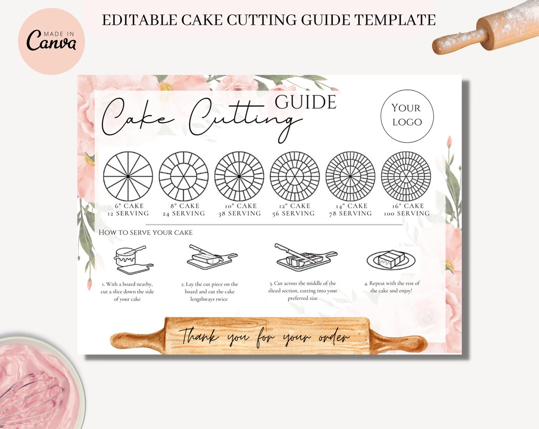 Cake Cutting Guide, Cake Cutting Instructions, Bakery Business, Cake