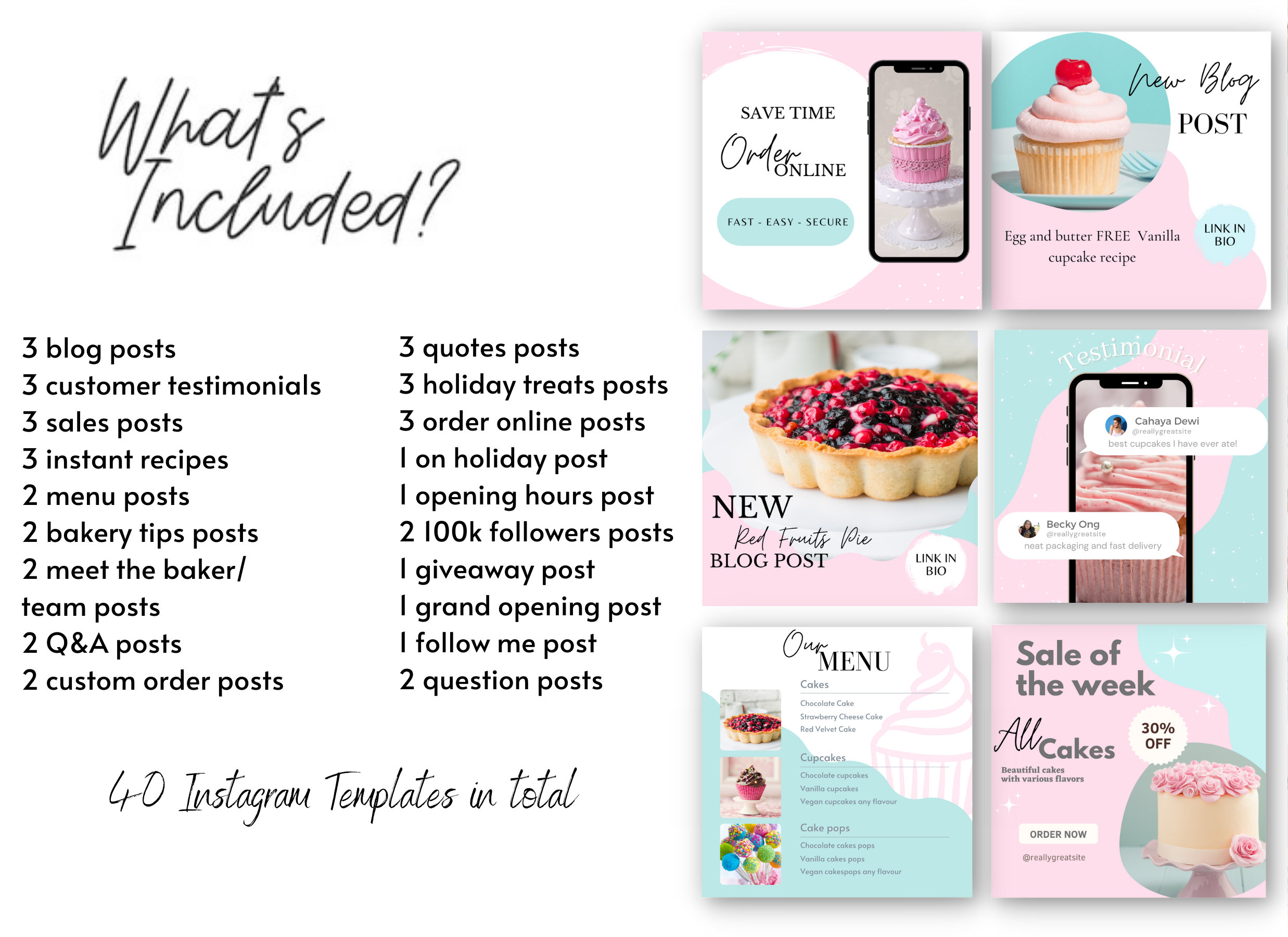 Bakery Instagram Post Bakery Instagram Template Bakery Etsy Canada