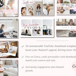 Youtube-miniatyrbild, YouTube-varumärkespaket, rosa Youtube-miniatyrbildsmall, YouTube-innehållsplanerare, Social Media Manager, YouTube-kanalpaket bild 4