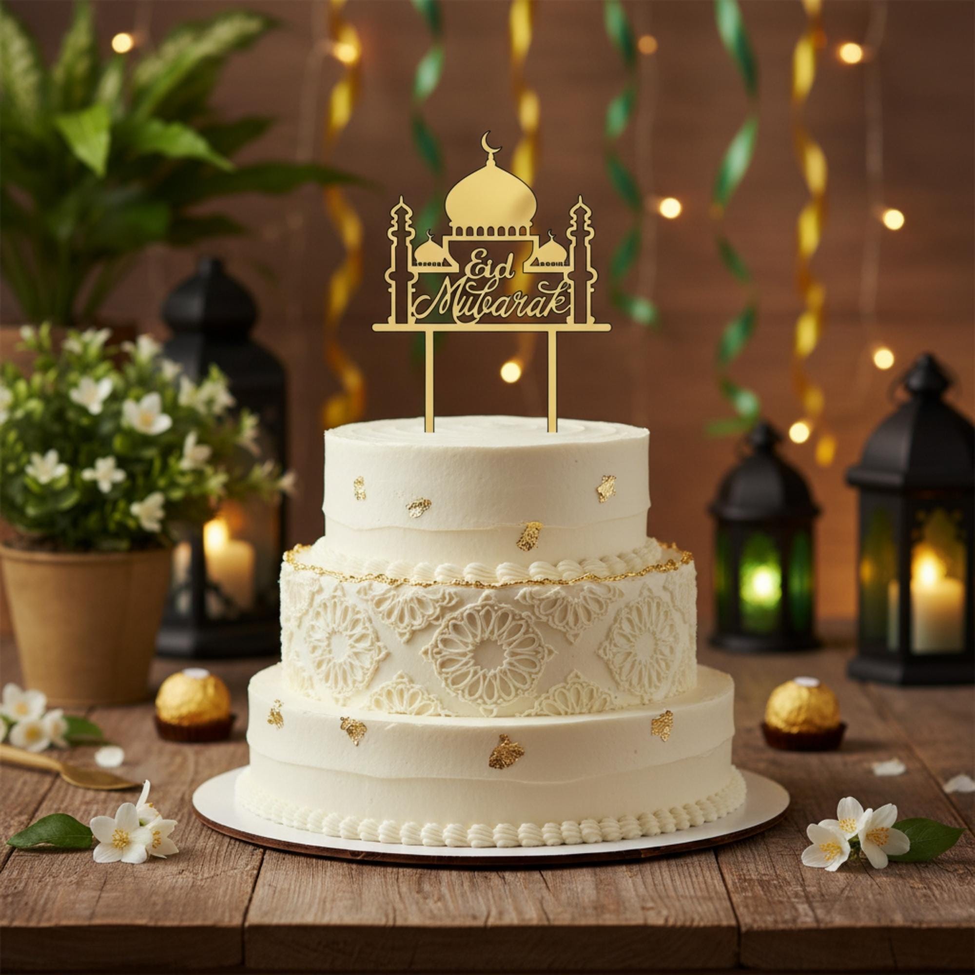 Eid Mubarak Cake Topper SVG | Ramadan Laser Cut File (digital Download ...