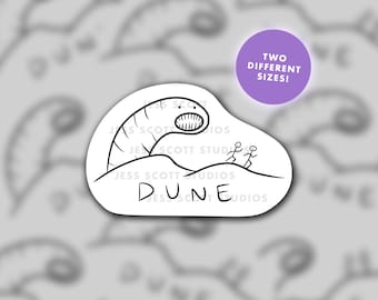 Dune Shai-Hulud Sticker | Waterproof Car Decal | Laptop | Car SUV | Water Bottle Hydroflask Sticker | Vinyl Decal | Funny Poorly Drawn Worm