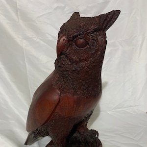 Masterwork Carved Ironwood Owl Statue