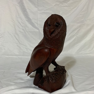 Magnificent Ironwood Barn Owl Carving