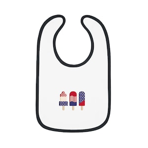 Patriotic Ice Pops Baby Bib, Cute Baby Gift, Toddler Feeding Bib, July 4th Celebration, Baby Shower Gift
