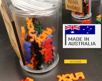 Novelty Bizarre and unique "50 multi color Acrylic F*cks - A Swear-tastic Jar of Hilarity!"