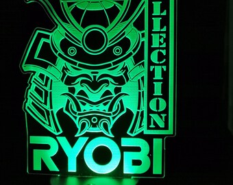 Personalised Ryobi workshop sign LED display with remote control