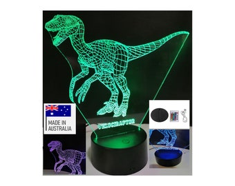 Dinosaur 3D illusion lamp Velociraptor with remote control