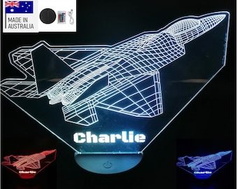 Personalised LED F18 fighter jet night light