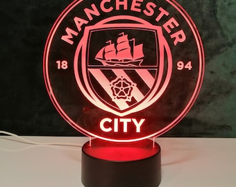 Manchester City LED Bar Sign | Color Changing Football Club Light