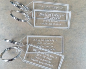 Personalised Tags for your property  like your keys or bags