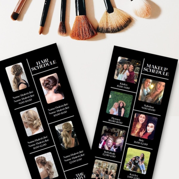 Hair and Makeup Timeline Template Etsy