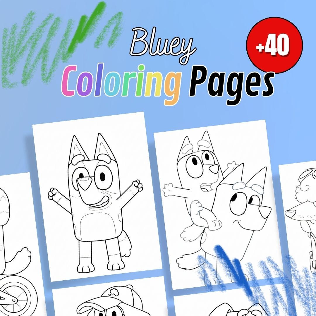 Bluey Coloring Pages, Printable Coloring Book, Children's Cartoon ...
