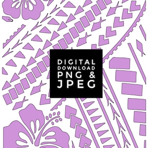 Samoan Hibiscus Fabric Pattern Digital Download