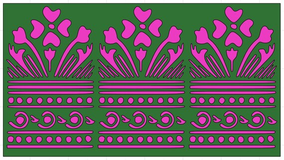 Retro Wallpaper Floral Border Stencil - Etsy