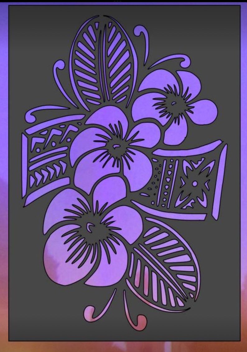Three Frangipani Island Stencil Etsy