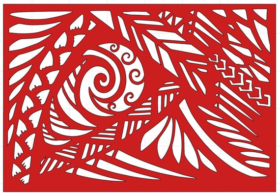 Koru R Lettering Maori Koru Stencil