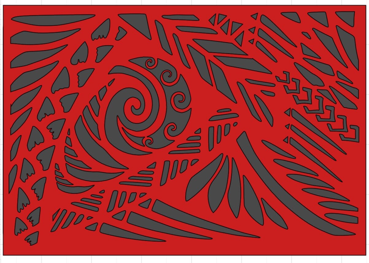 Koru R Lettering Maori Koru Stencil