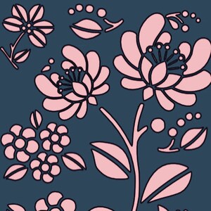 Retro Floral Stencil B