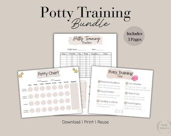 Potty Training Chart Bundle: Tracker, Tips Sheet (PDF)
