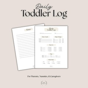 Daily Toddler Log Printable | Nanny Daily Report Sheet | Toddler Daily Routine Tracker | Meals Diapers Naps Potty Log | Parent Communication