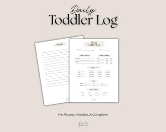 Daily Toddler Log Printable | Nanny Daily Report Sheet | Toddler Daily Routine Tracker | Meals Diapers Naps Potty Log | Parent Communication